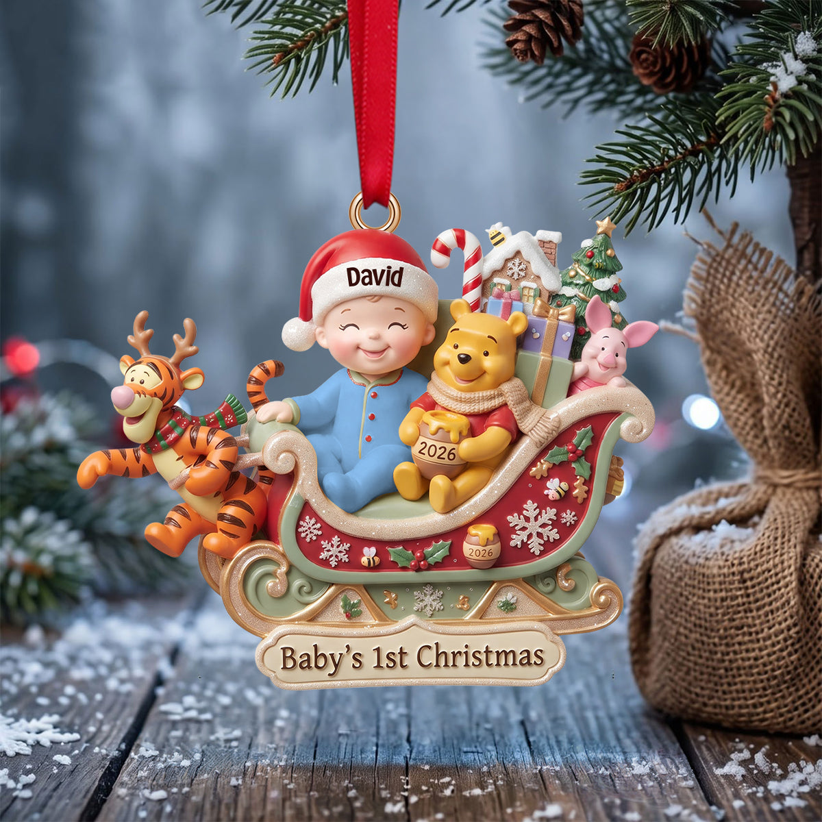 “The Joy of a Child’s First Christmas” - Personalized Baby Acrylic Ornament - Unique Gift for New Parents, Grandparents, or Family