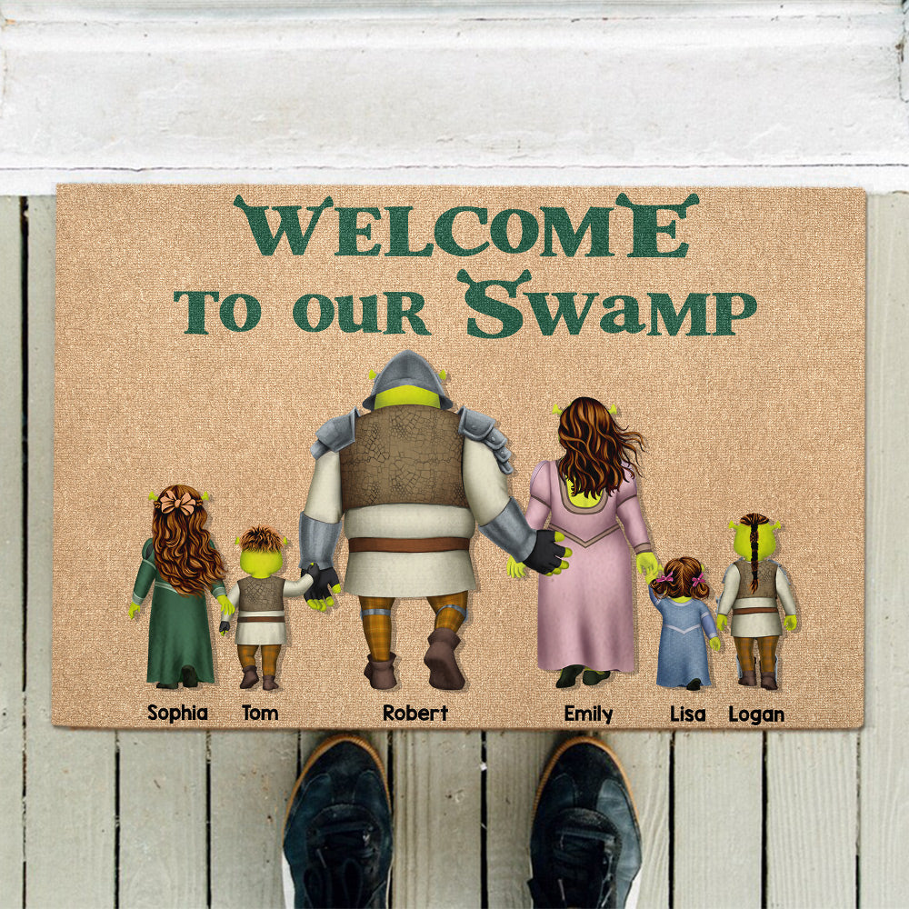 Custom Family Doormat - Welcome to Our Swamp Doormat PopCulturePrints