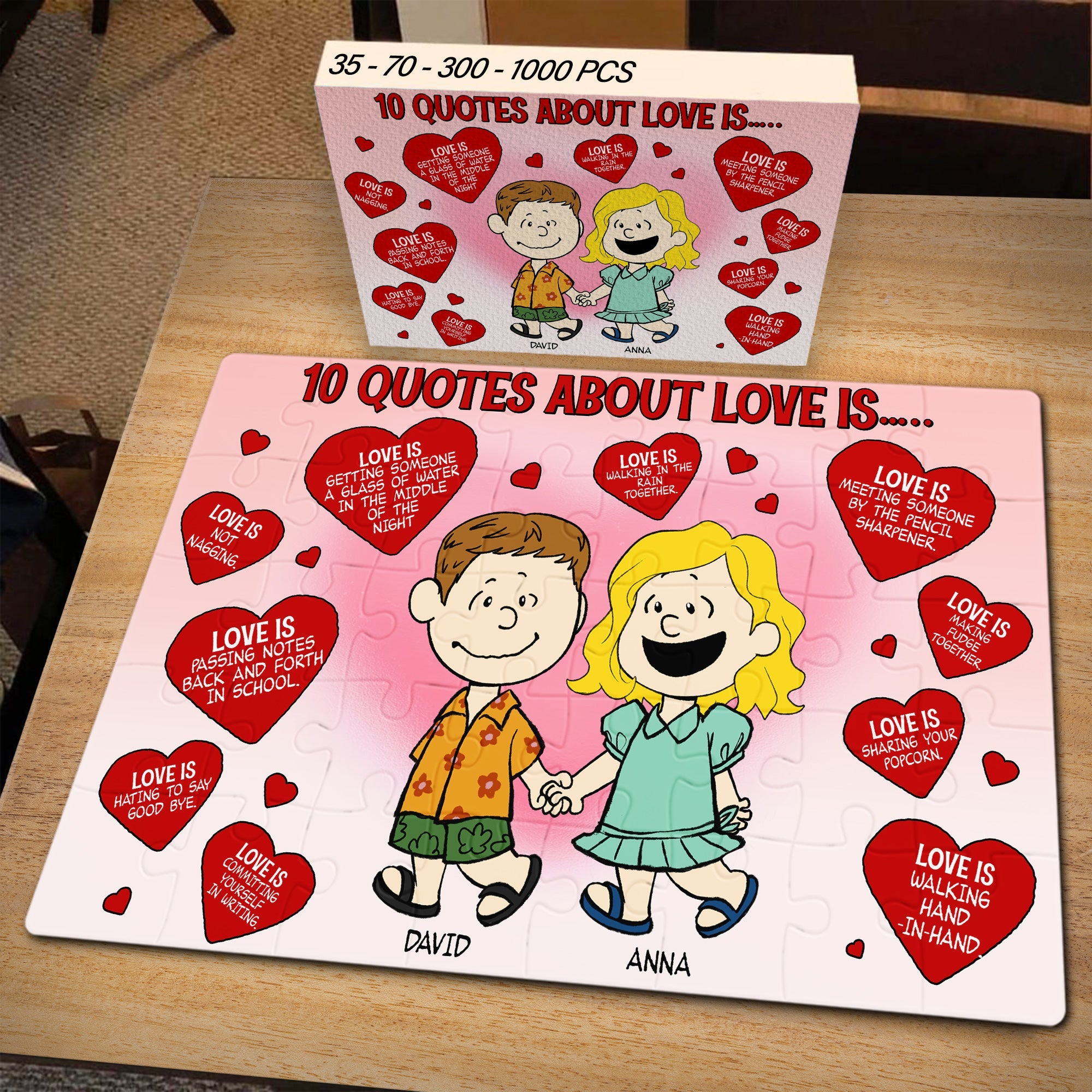 Personalized Romantic Love Quotes Couples Jigsaw Puzzle