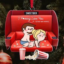 Load image into Gallery viewer, Personalized Naughty Couple Movie Night Ornament - Fun Valentine&#39;s Day Gifts for Couples Ornament PopCulturePrints
