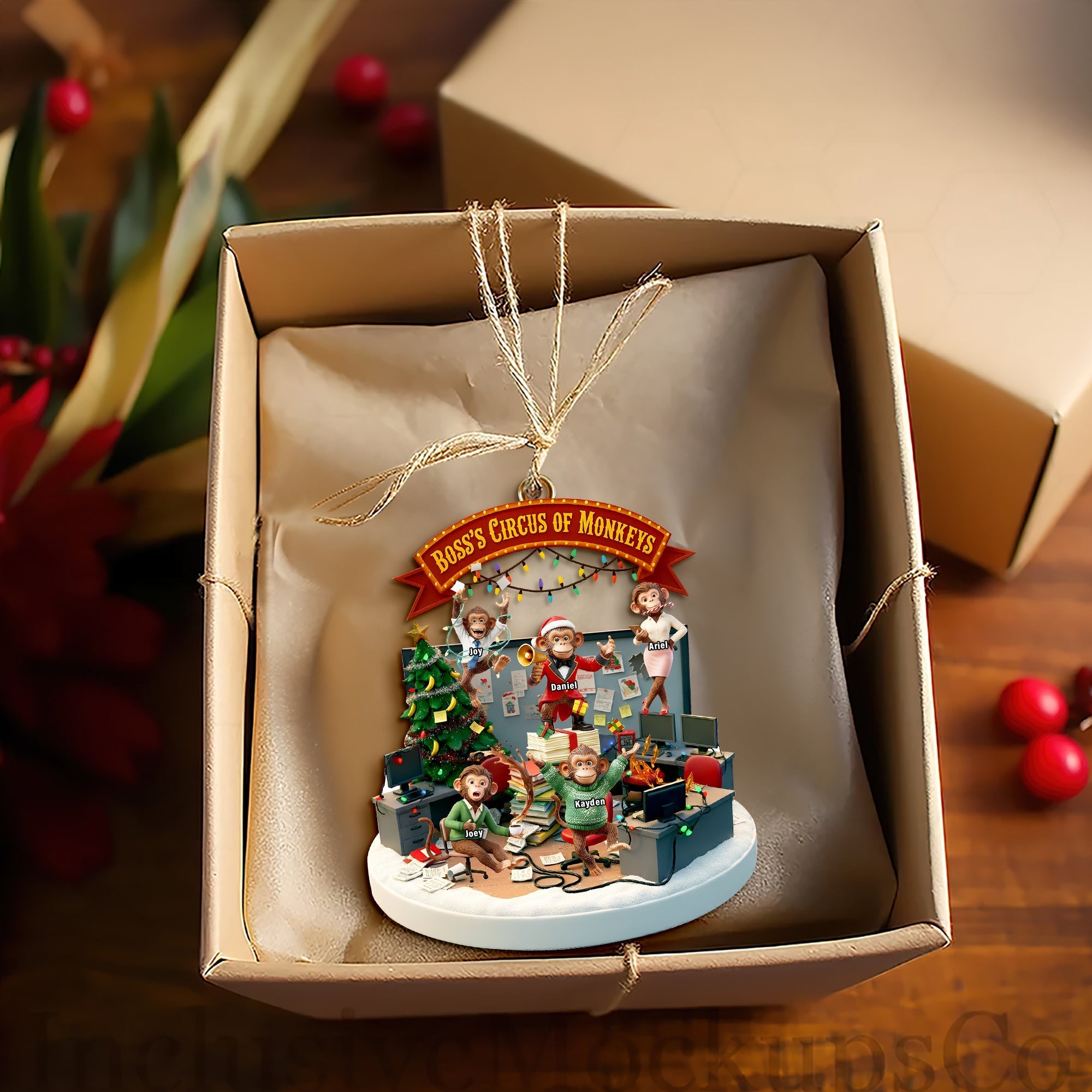 Bring Joy and Laughter with Our Funny Boss's Circus Ornament - Personalized Gift for Fun Office Workers Ornament PopCulturePrints