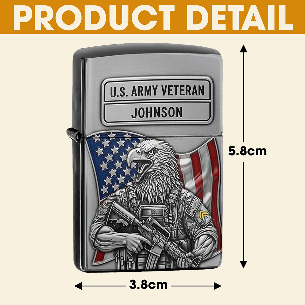 "Honor Our Heroes: Personalized American Protector Lighter - Unique Gifts for Veterans & Military Families" Lighter PopCulturePrints