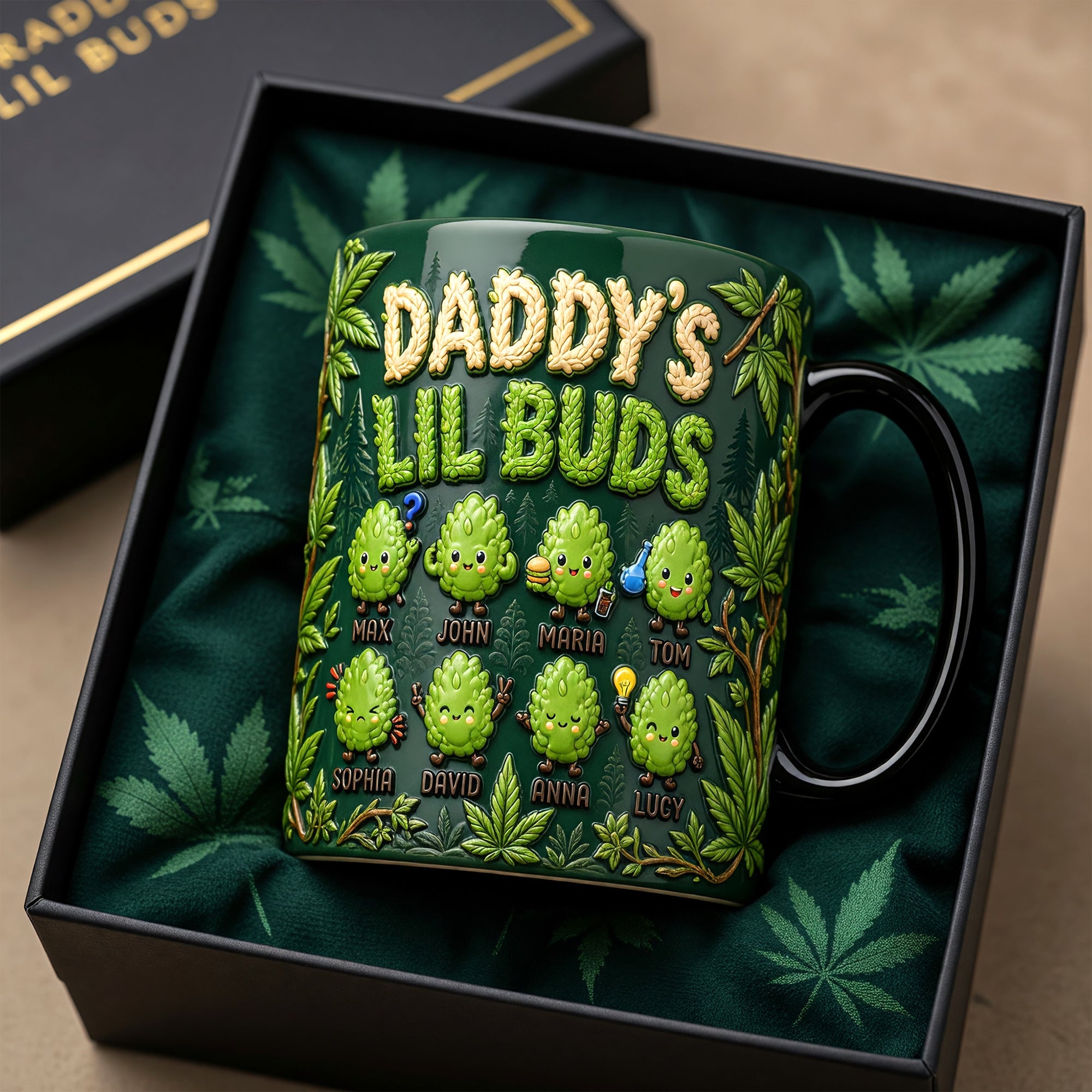 “For Every Dad Who Loves His Lil Buds” - Personalized Daddy's Lil Buds Magic Ceramic Coffee Mug - Gift for Dad, Grandpa, and Loved Ones Coffee Mug PopCulturePrints