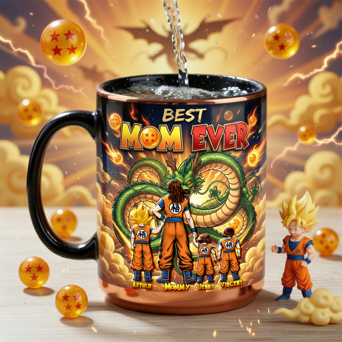 Best Mom Ever - Personalized Warrior Mom And Kids Magic Ceramic Coffee Mug - Perfect Gift for Mom and Grandma Coffee Mug PopCulturePrints