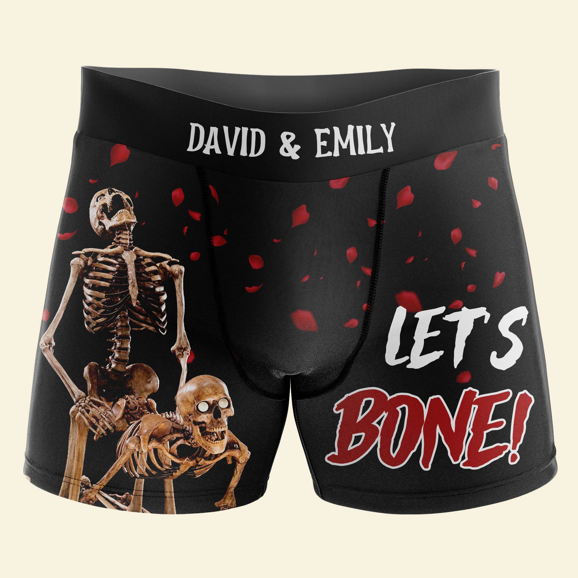Let's Bone - Personalized Couple Boxer Shorts Boxer Briefs PopCulturePrints