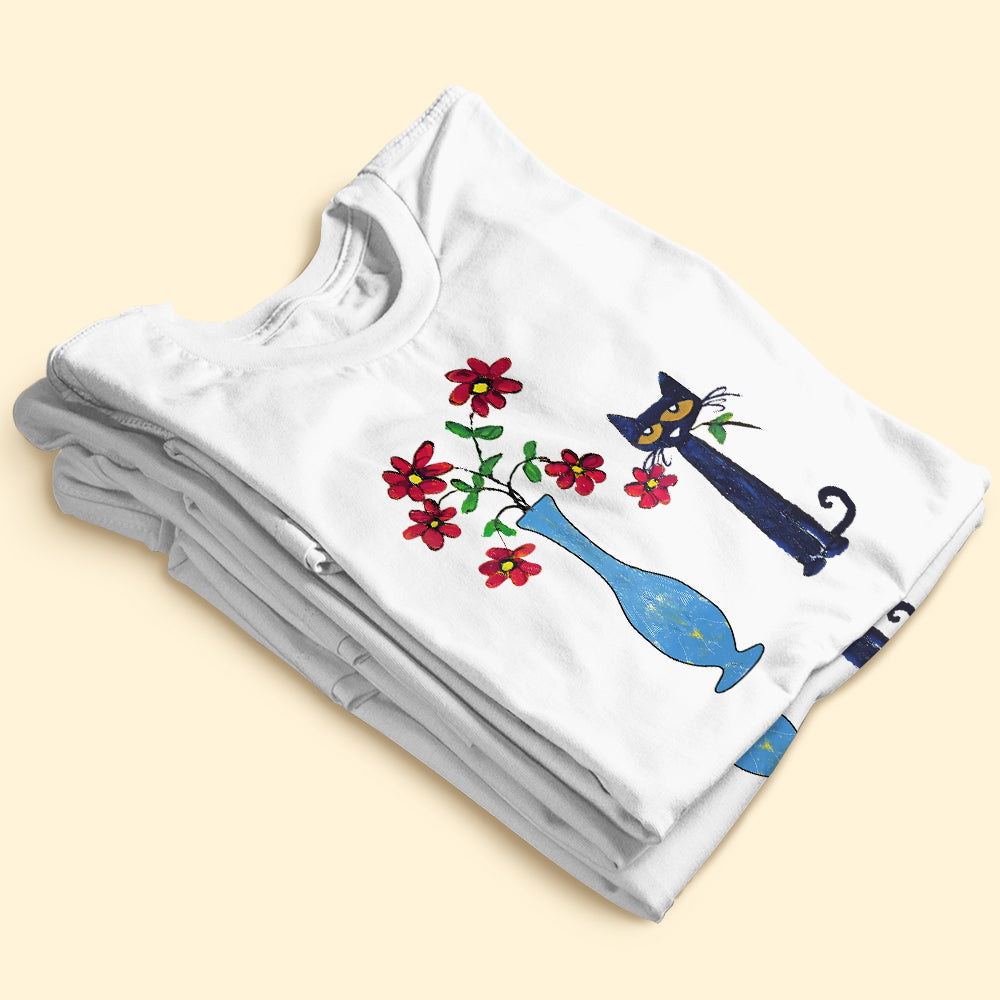 Charming Cat and Floral Art Sweatshirt