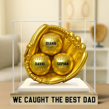 Load image into Gallery viewer, We Caught the Best Dad: Personalized Baseball Dad Acrylic Plaque - Unique Gift for Dads, Grandpas Shaped Plaques PopCulturePrints
