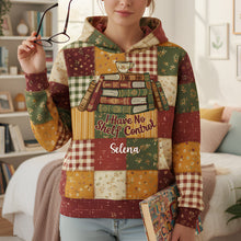 Load image into Gallery viewer, "I Have No Shelf Control" Comfy Reading Vibes Hoodie - Personalized Gifts for Book Lovers AOP Products PopCulturePrints
