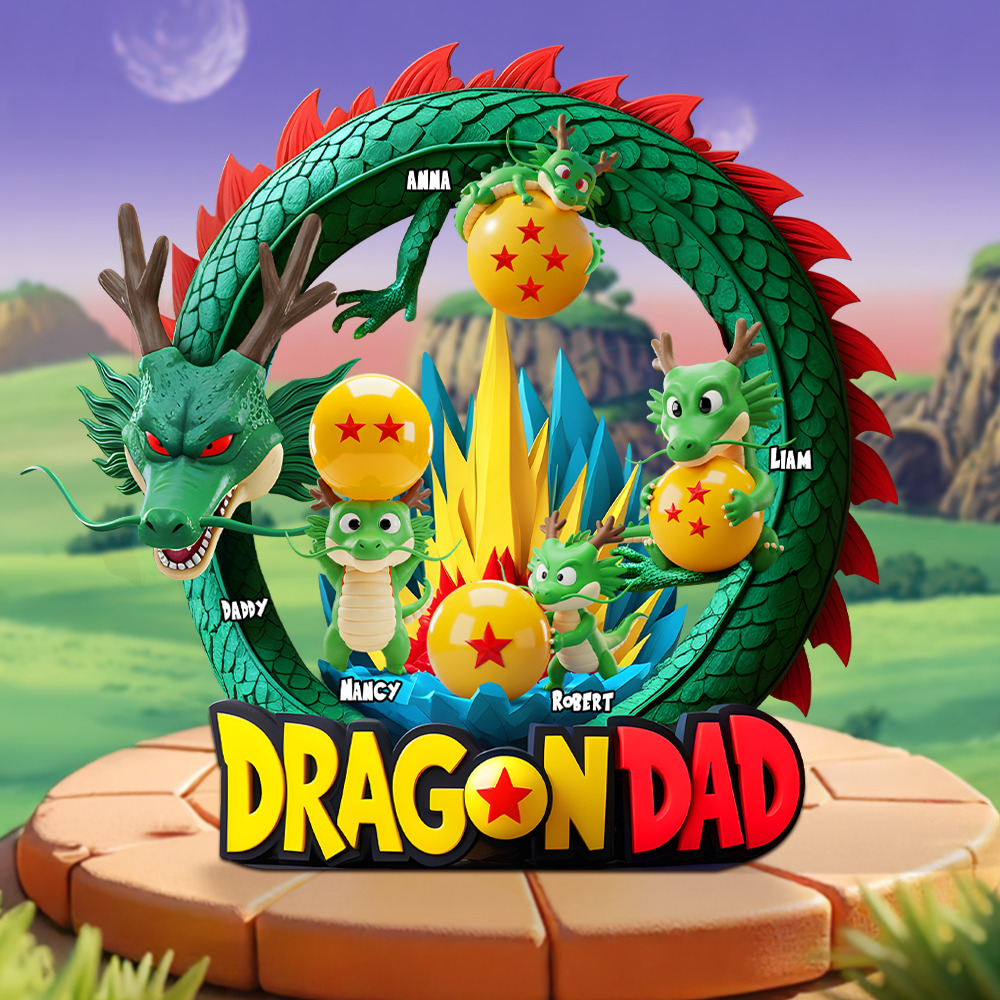 "A Gift for the Legendary Dragon Dad – Personalized Acrylic Plaque for Fathers and Grandfathers!" Shaped Plaques PopCulturePrints