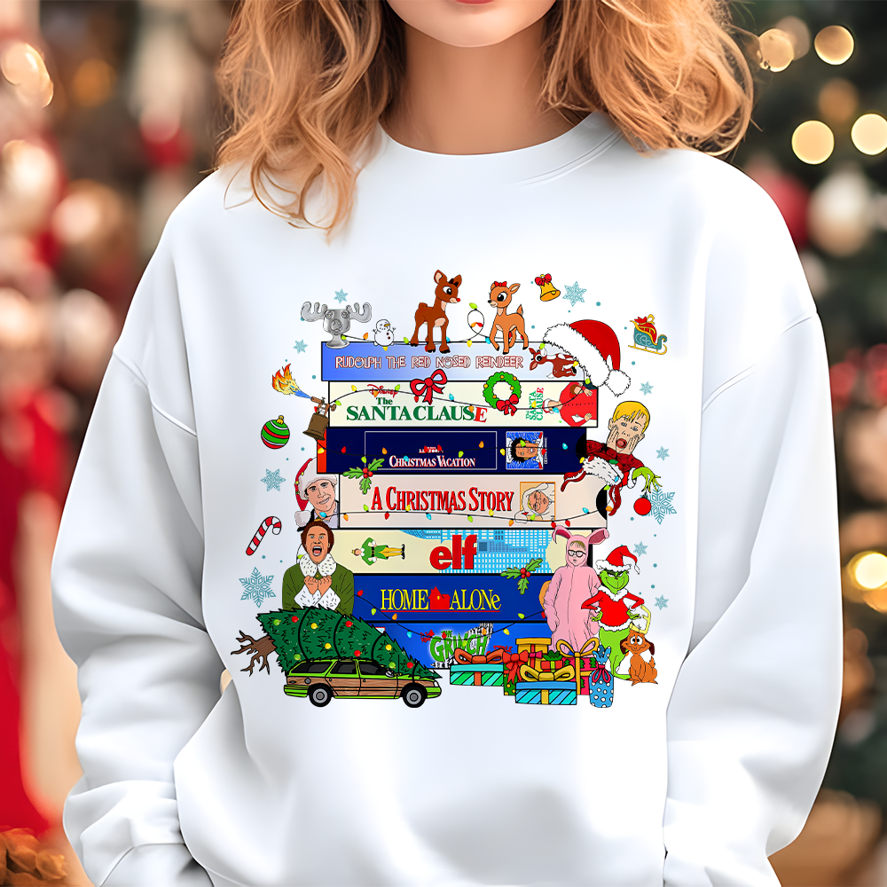 Festive Movie Lover's Christmas Sweatshirt Shirts PopCulturePrints