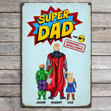 Load image into Gallery viewer, Super Dad Personalized Metal Wall Art Metal Signs PopCulturePrints
