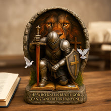 Load image into Gallery viewer, He Who Kneels Before God - Personalized Acrylic Plaque for Jesus Lovers Shaped Plaques PopCulturePrints
