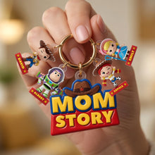 Load image into Gallery viewer, “Celebrate Mom’s Love with a Personal Touch” - Lovely Characters Acrylic Tag Keychain - Custom Gift for Moms and Grandmas Keychains PopCulturePrints
