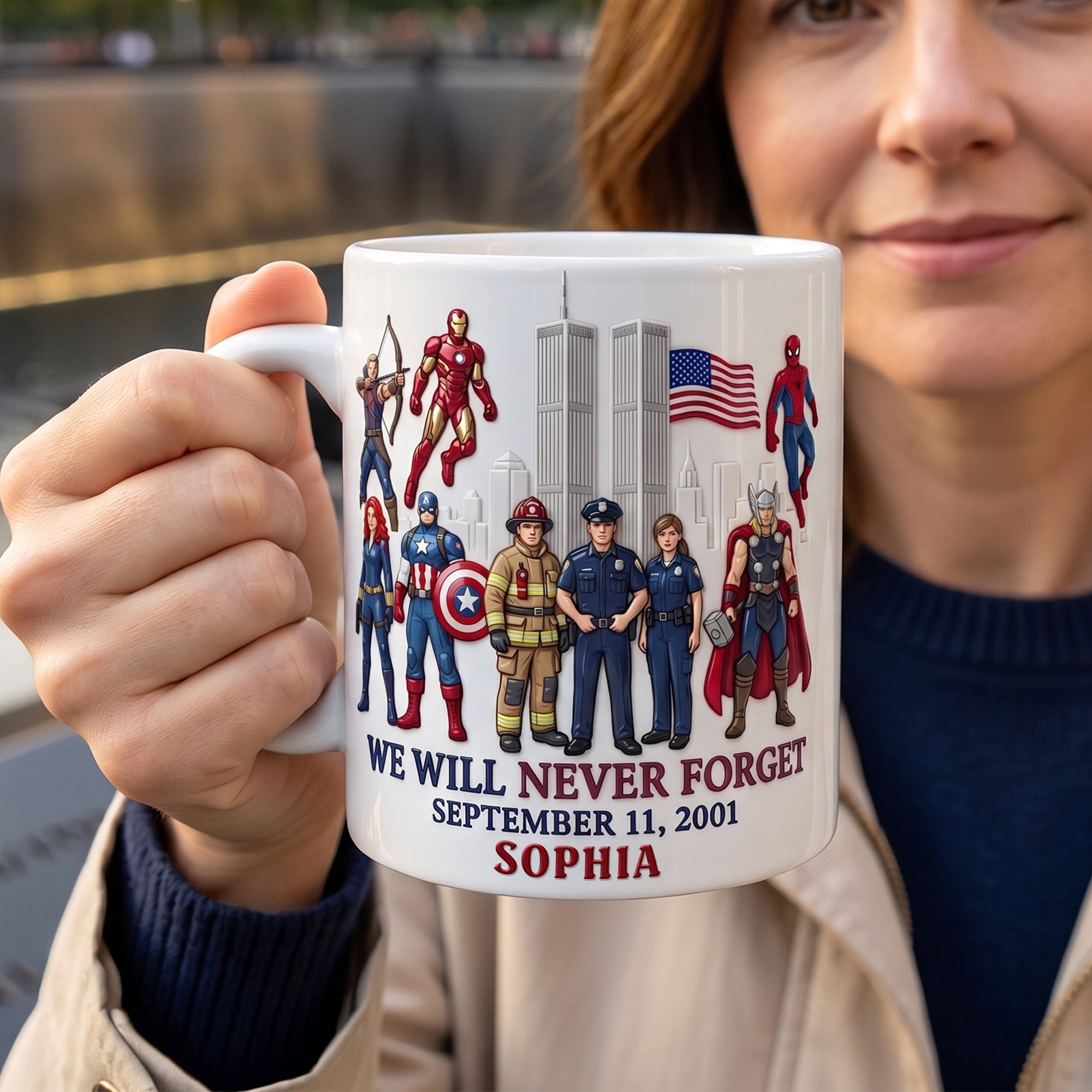 “We Will Never Forget” – Personalized Tribute Mug for Patriots