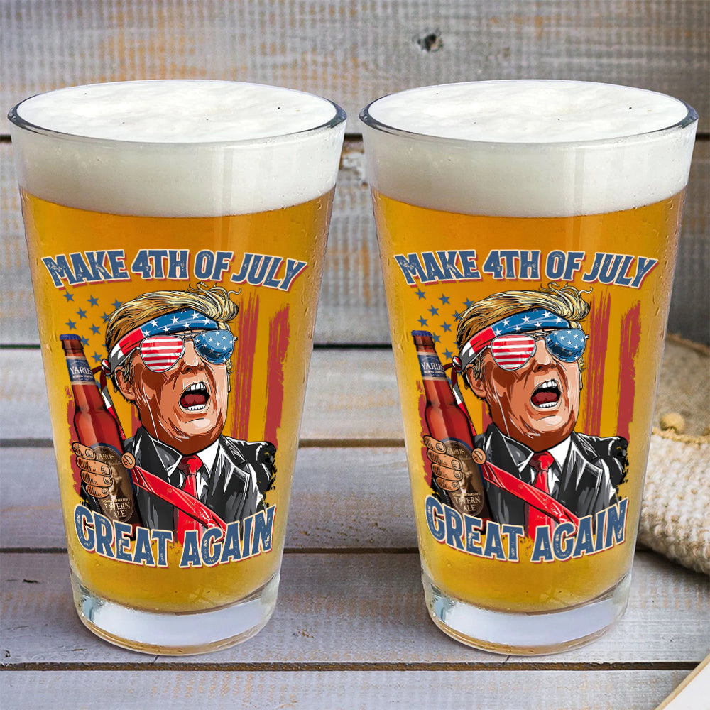 Patriotic July 4th Personalized Beer Glass for Men Beer Glasses PopCulturePrints