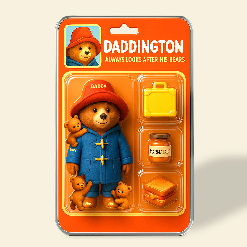 "Always Looks After His Bears" - Personalized Daddy Acrylic Plaque - Gifts for Dad, Granddad & More Shaped Plaques PopCulturePrints