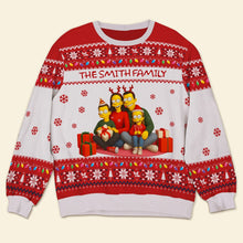 Load image into Gallery viewer, &quot;Celebrate Togetherness with Our Family Christmas Sweater&quot; - Customizable Ugly Sweater for Personalized Gifts AOP Products PopCulturePrints
