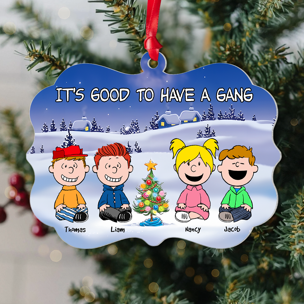 Personalized Best Friends Christmas Ornament - Festive Gang Ornament PopCulturePrints
