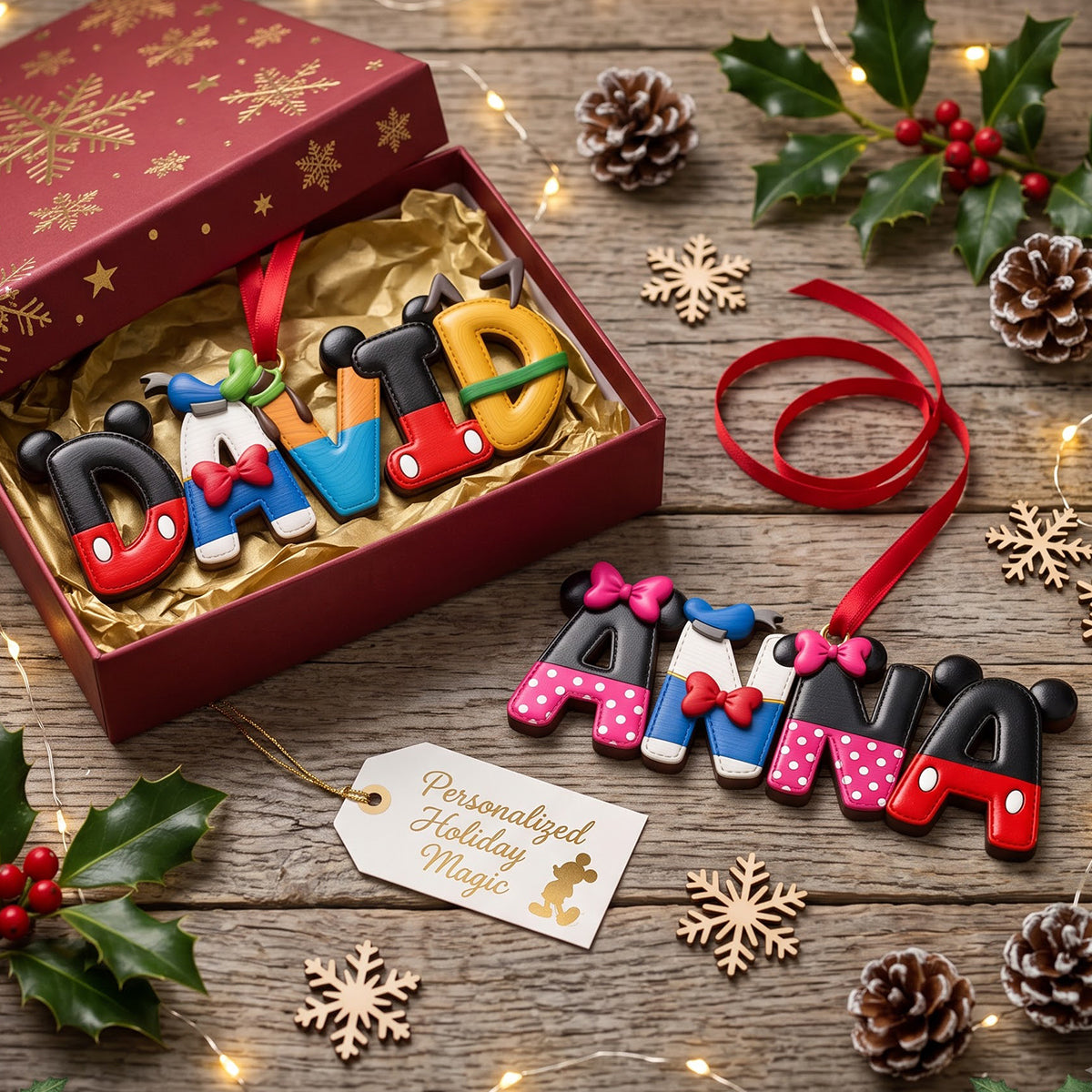 Personalized Cute Alphabet Christmas Ornament - A Unique Gift for Family and Friends Ornament PopCulturePrints