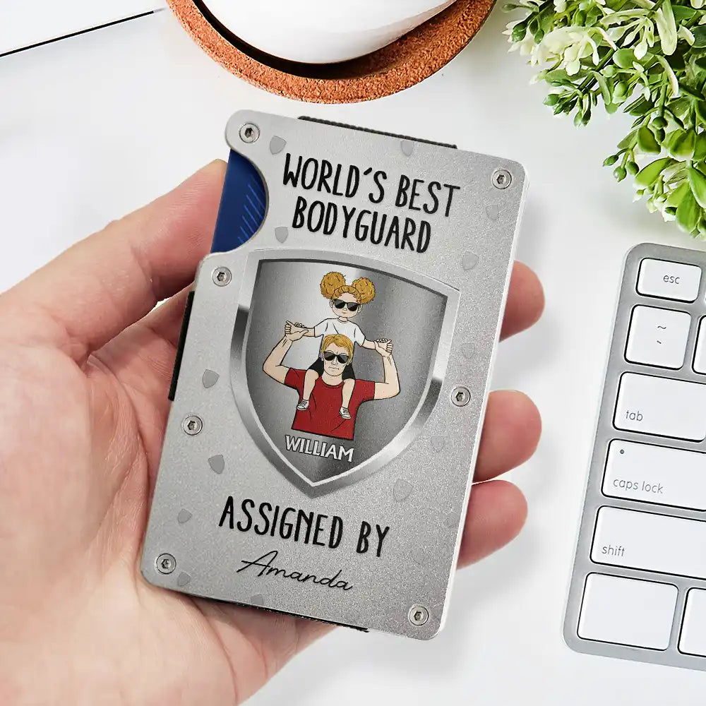 World's Best Bodyguard - Personalized Card Wallet with Money Clip Card Wallet PopCulturePrints