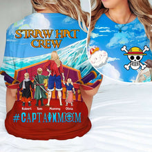 Load image into Gallery viewer, “Every Day is an Adventure with Mom” - Personalized Captain Mom T-shirt - Gift for Pirate Moms, Grandma, and More! AOP Products PopCulturePrints
