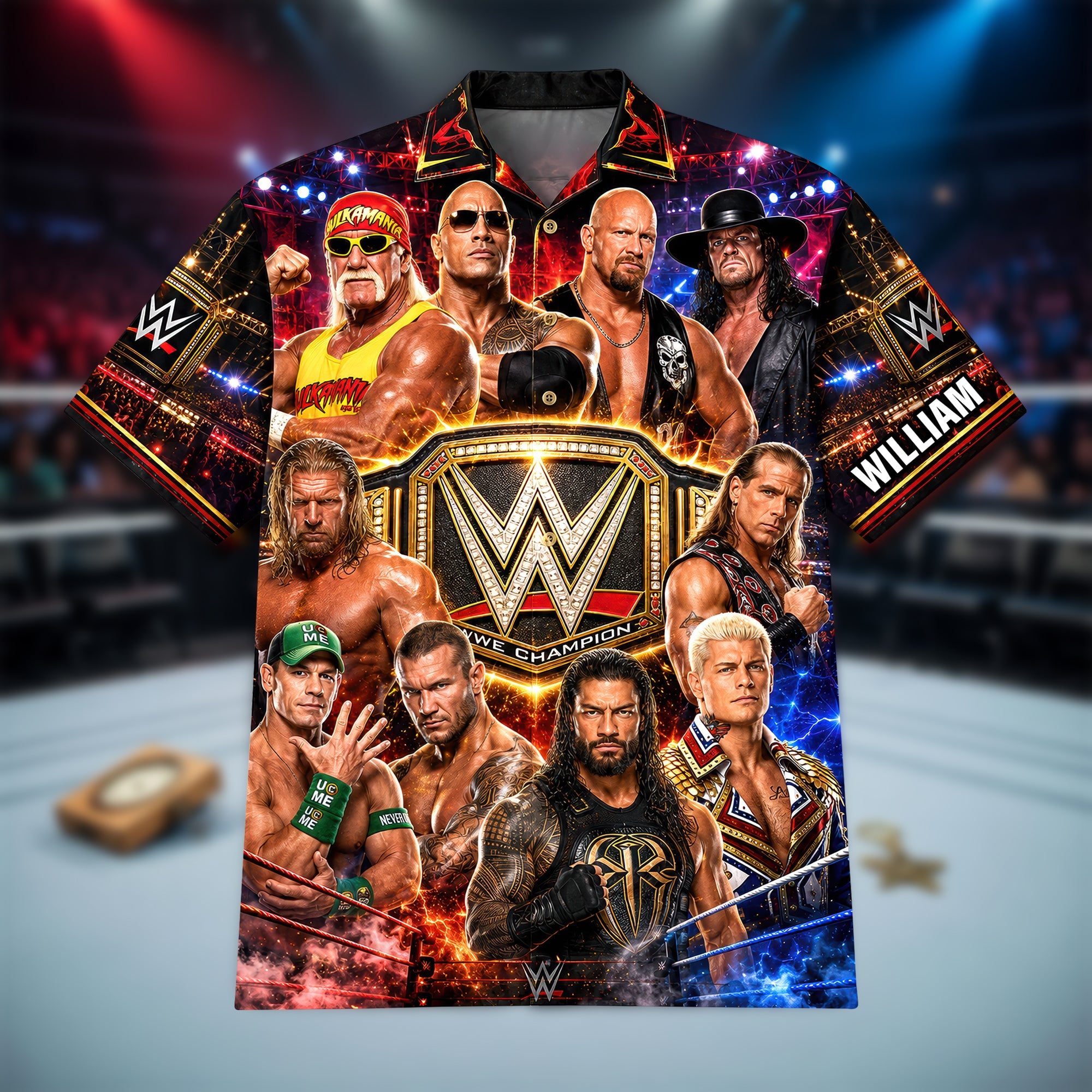 “Unleash Your Inner Champion” - Wrestling Champion Hawaiian Shirt - Personalize Your Gift!