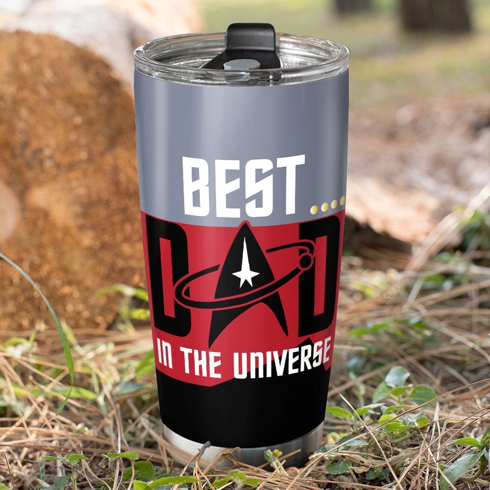 Personalized Galactic Dad Tumbler - Best Dad in the Universe Tumbler Cup PopCulturePrints