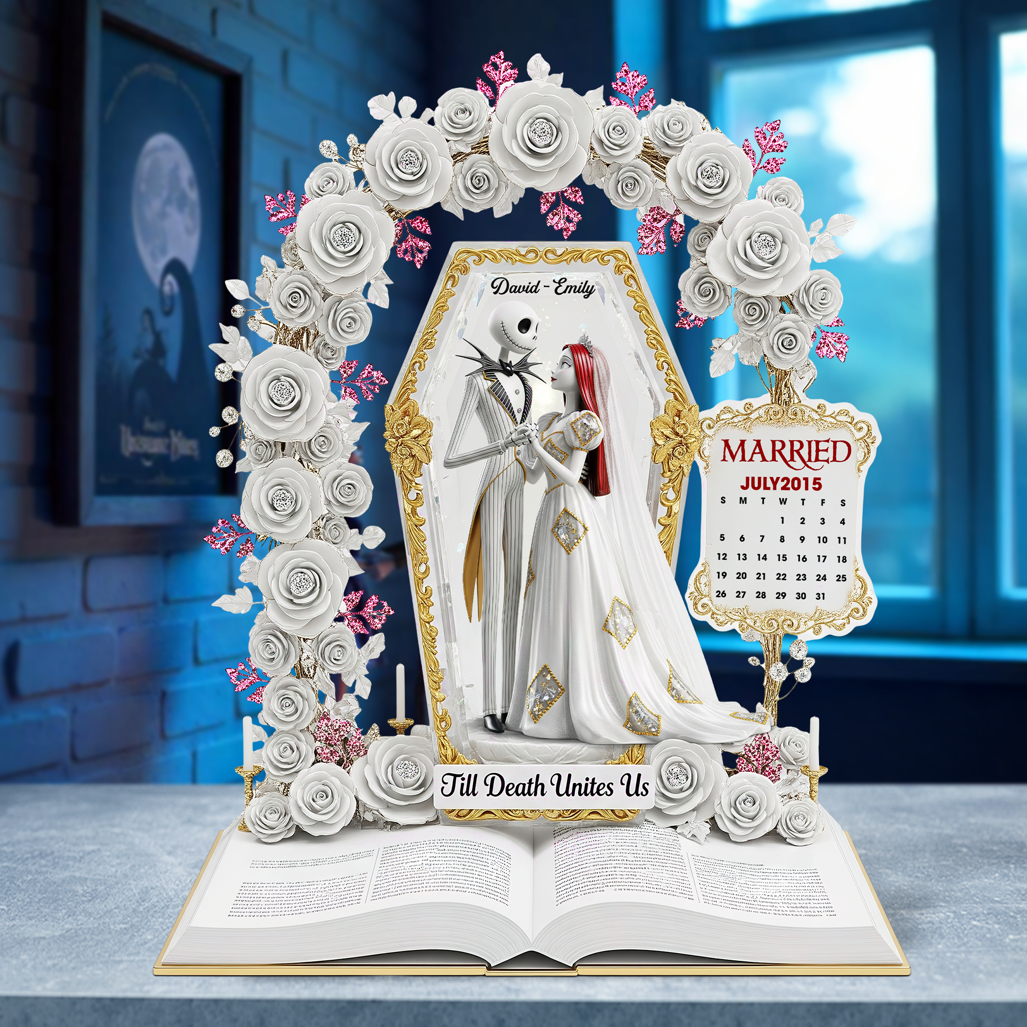 Till Death Do Us Part - Personalized Couple Anniversary Acrylic Plaque Shaped Plaques PopCulturePrints
