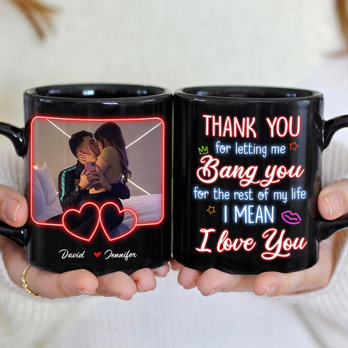 Personalized Couple Coffee Mug - Thank You for Letting Me Bang You Coffee Mug PopCulturePrints