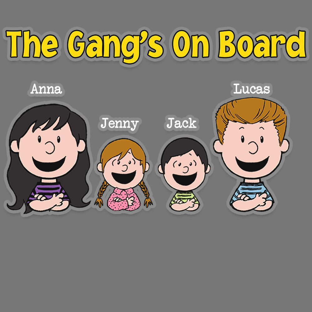 Personalized Family Car Decal - The Gang's On Board