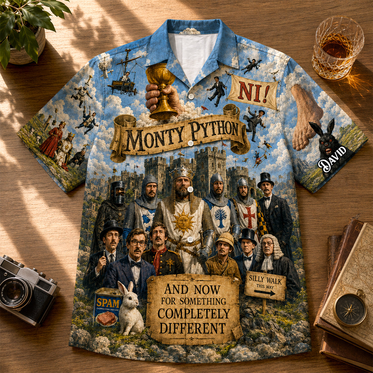Vintage Sketch Comedy Hawaiian Shirt - Personalized Gifts 04NADH140726 Hawaiian Shirts PopCulturePrints