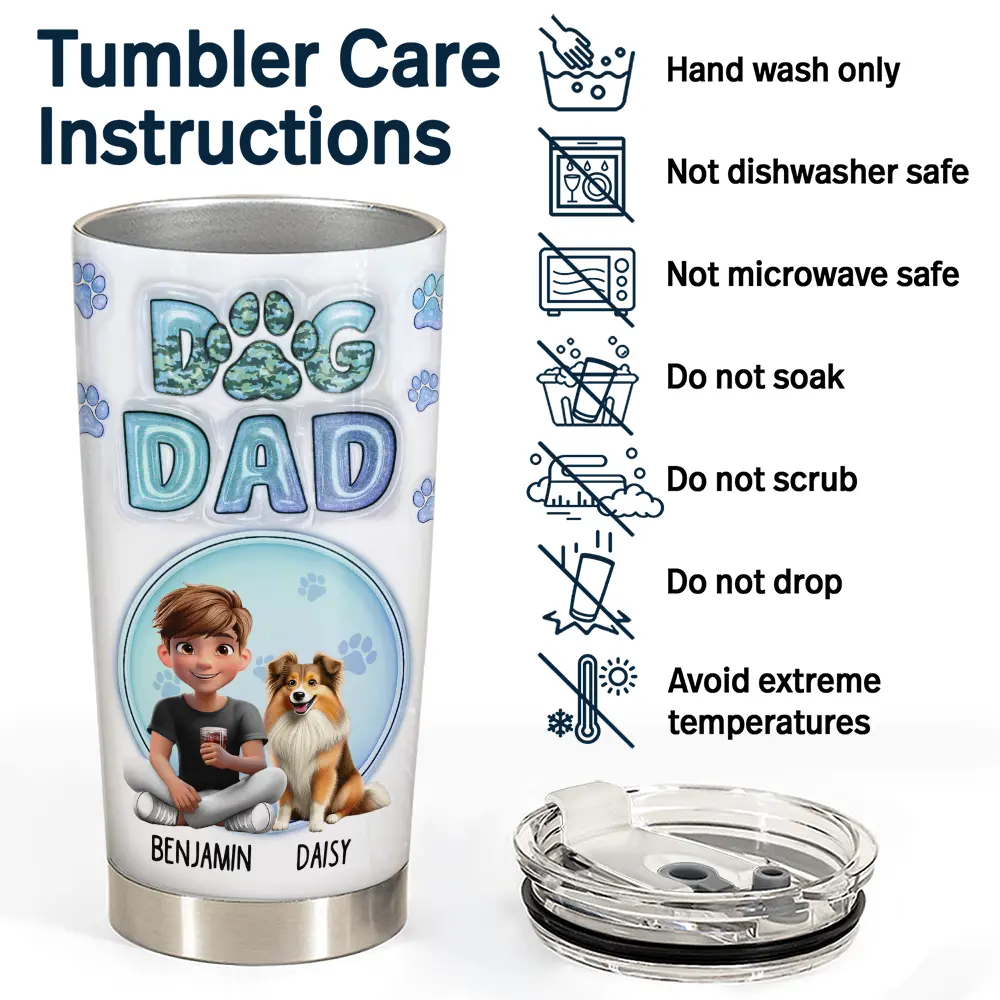 “The Best Dog Dads Deserve the Cutest Gifts” - Personalized Tumbler for Dog Dad Tumbler PopCulturePrints
