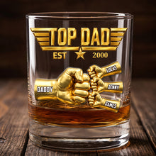 Load image into Gallery viewer, “Cheers to The Best Dad!” - Fist Bump Pilot Glass Mug - Personalized Gift for Dad, Grandpa, and Father Figures Glass PopCulturePrints

