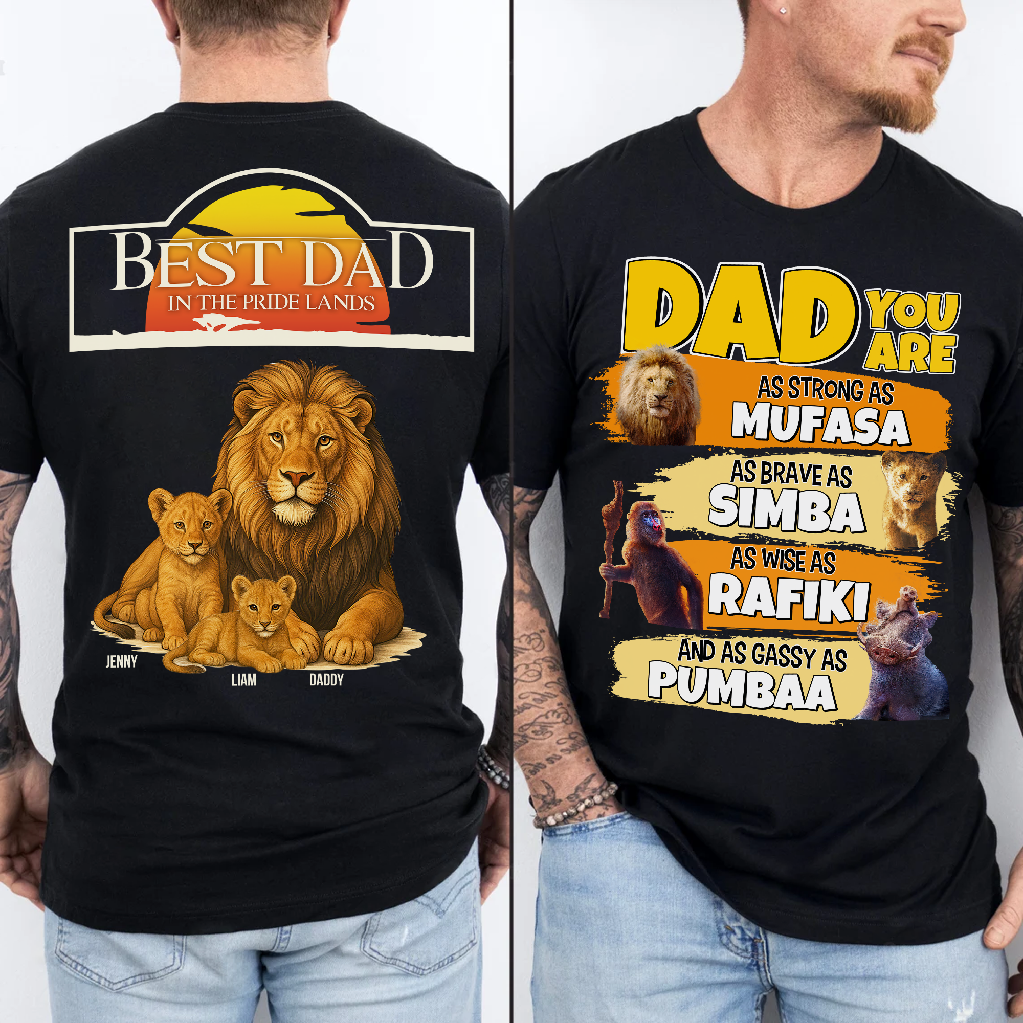 Best Dad in the Pride Lands - Personalized Lion Dad Shirt for Father’s Day Gifts Shirts PopCulturePrints