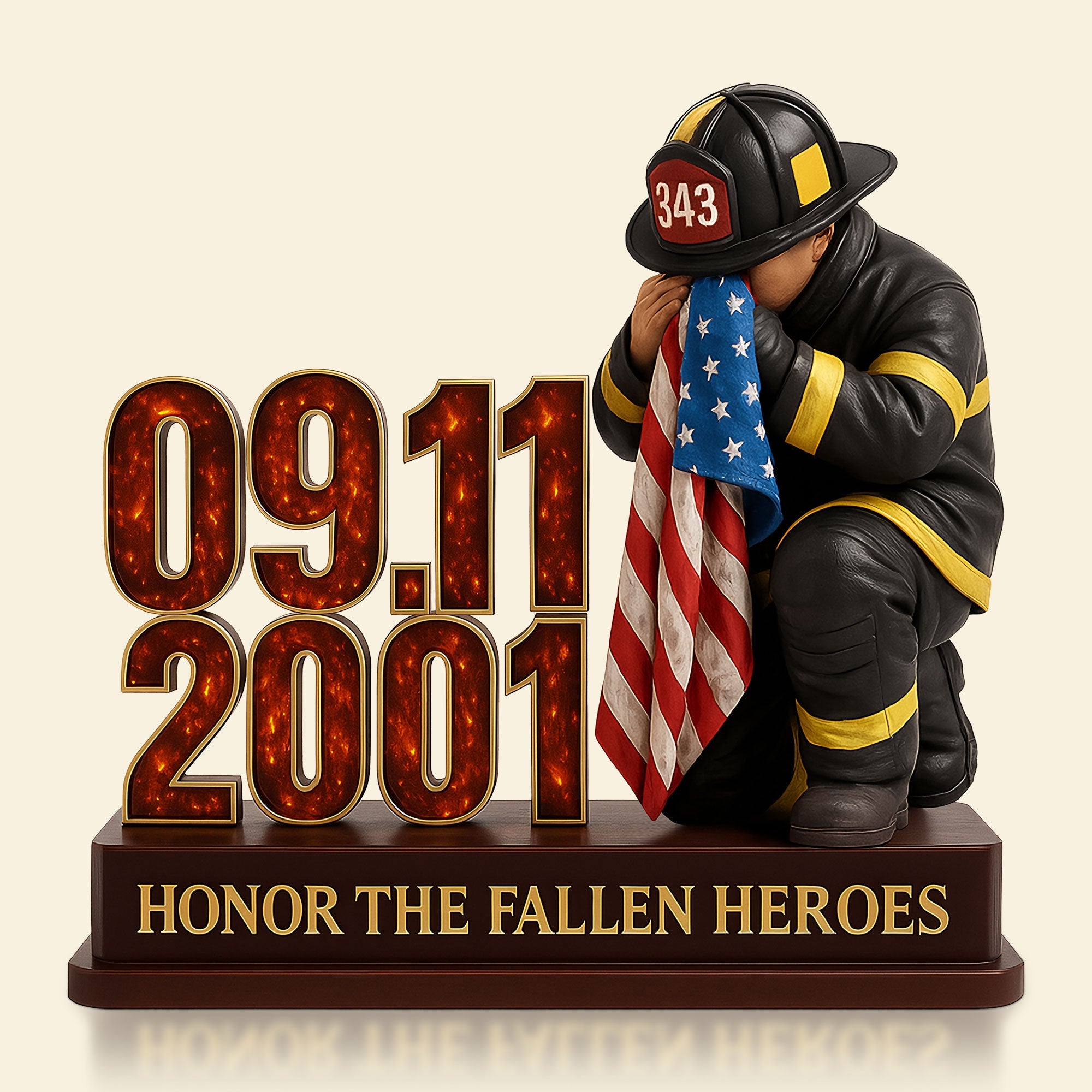Honor The Fallen Heroes - Personalized Fallen Firefighter Plaque Gift Shaped Plaques PopCulturePrints