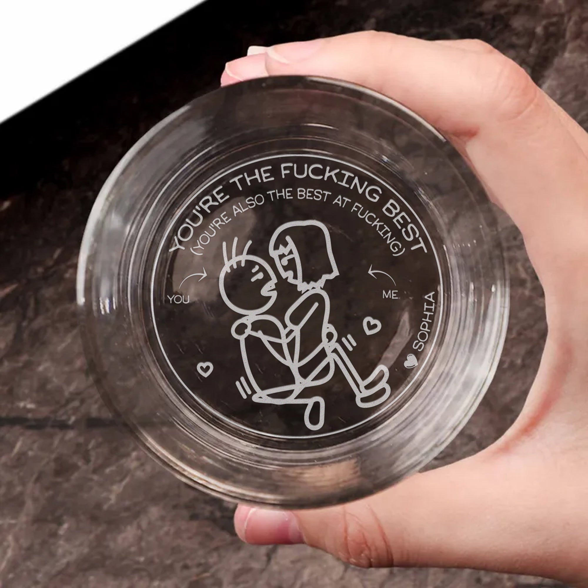Personalized Engraved Whiskey Glass for Couples - Unique Romantic Gift Whiskey Glass PopCulturePrints