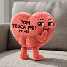 Load image into Gallery viewer, “Touch My Heart” - Funny Heart Custom Shape Pillow, Personalized Gift for Couples Pillow PopCulturePrints
