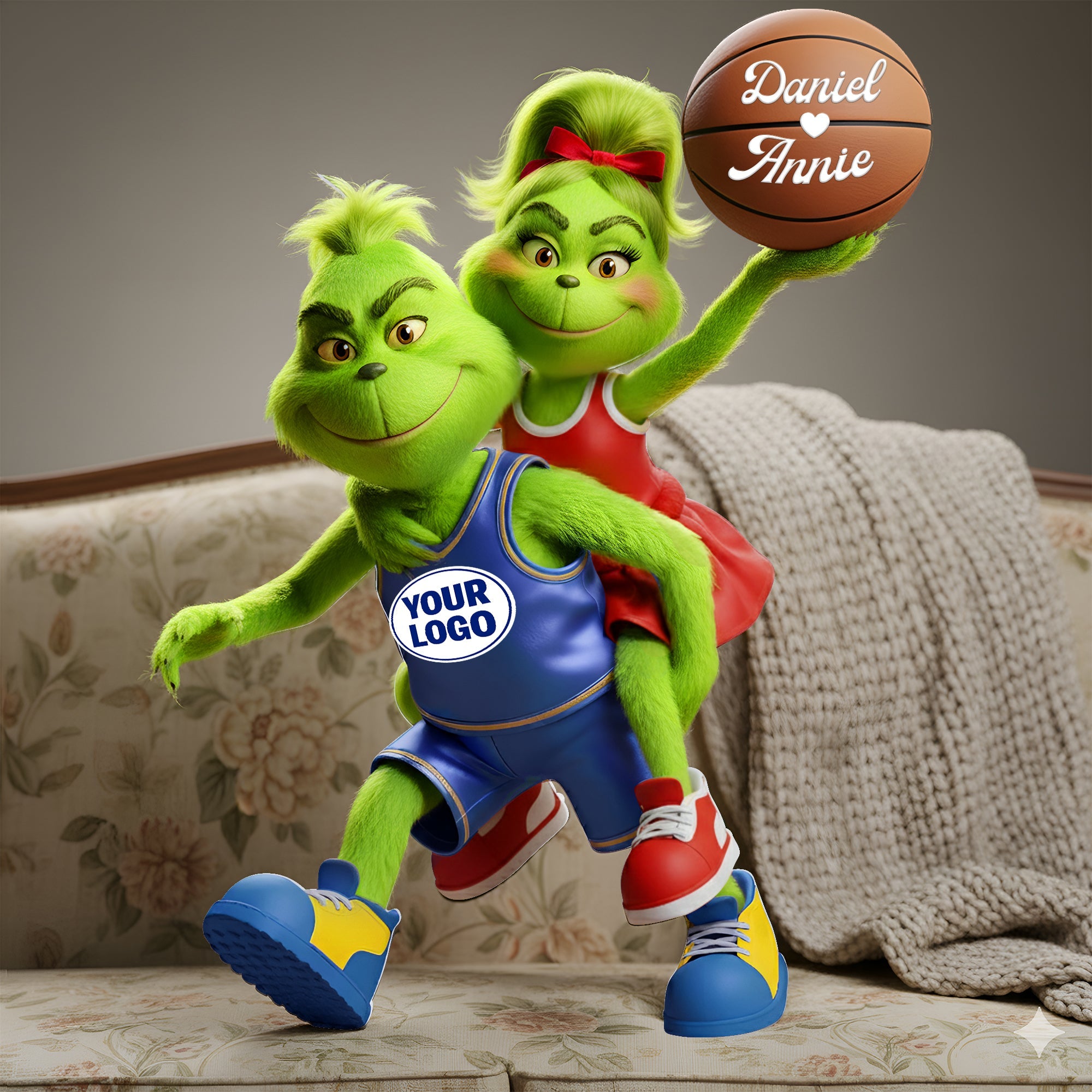 Energetic Sports Couple Pillow - Personalized Gift for Couples Pillow PopCulturePrints