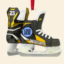 Load image into Gallery viewer, Personalized Ice Hockey Skate Christmas Ornament Ornament PopCulturePrints
