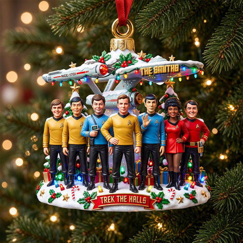 Trek the Halls - Cosmic Crew Christmas Ornament | Personalized Gifts for Film Lovers Ornament PopCulturePrints