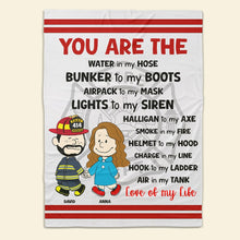 Load image into Gallery viewer, Personalized Firefighter Couple Blanket - Unique Gift for Firefighter Lovers Blanket PopCulturePrints

