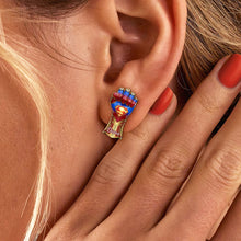 Load image into Gallery viewer, Empower Her Strength: Personalized Power Fist Stud Earrings - Gift for Her Earrings PopCulturePrints
