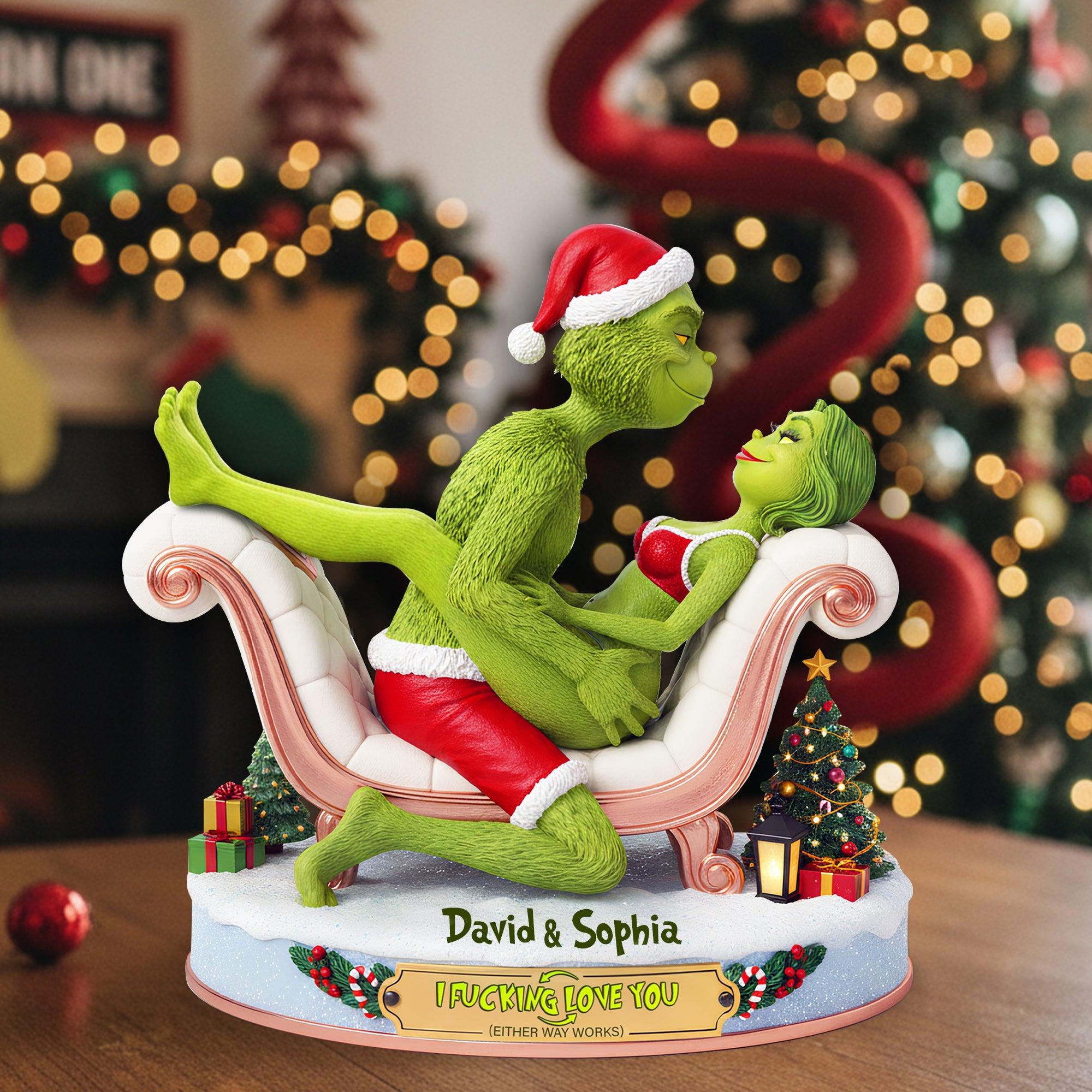 I F**king Love You Acrylic Plaque - Personalized Gift for Couples Shaped Plaques PopCulturePrints