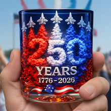 Load image into Gallery viewer, Celebrate Freedom: Customizable 250th Anniversary Round Glass - Perfect Gifts for Patriots Glass PopCulturePrints
