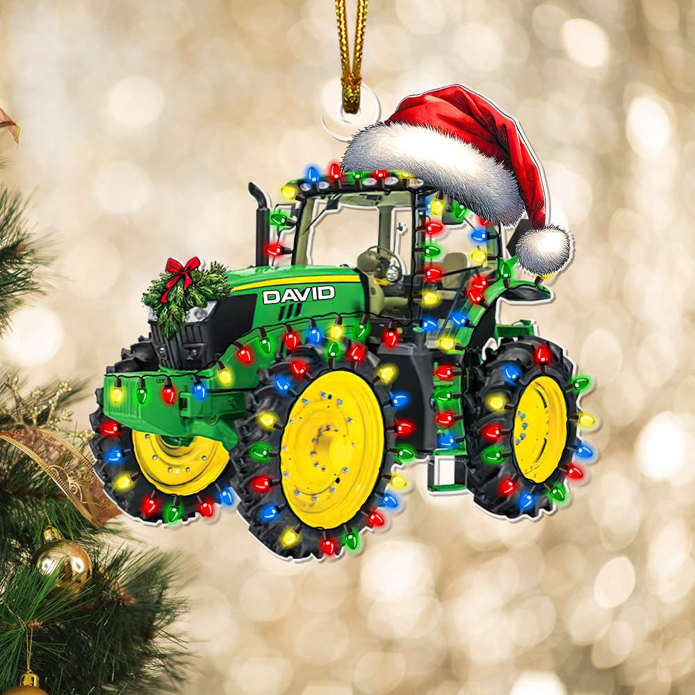 Personalized Tractor Christmas Ornament - Custom Gift for Tractor Enthusiasts