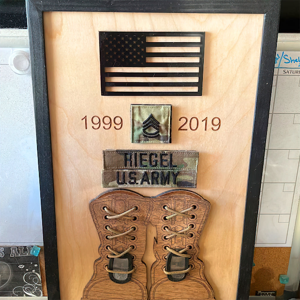 Personalized Veteran Wood Sign - Proud Military Service Plaque