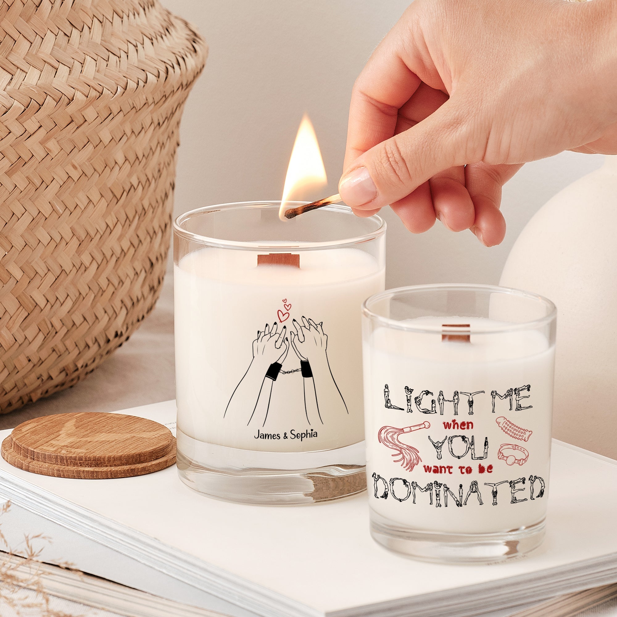 Personalized Couple Scented Candle - Light Me When You Want to Be Dominated Scented Candle PopCulturePrints