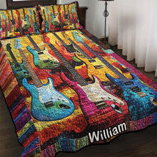 Load image into Gallery viewer, Personalized Guitar Lover&#39;s Quilt Bedding Set - Unique Gift for Music Fans Blanket PopCulturePrints
