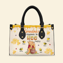 Load image into Gallery viewer, Personalized Grandma Bear Purse - Honey Bee Handbag Gift for Nana Leather Bag PopCulturePrints
