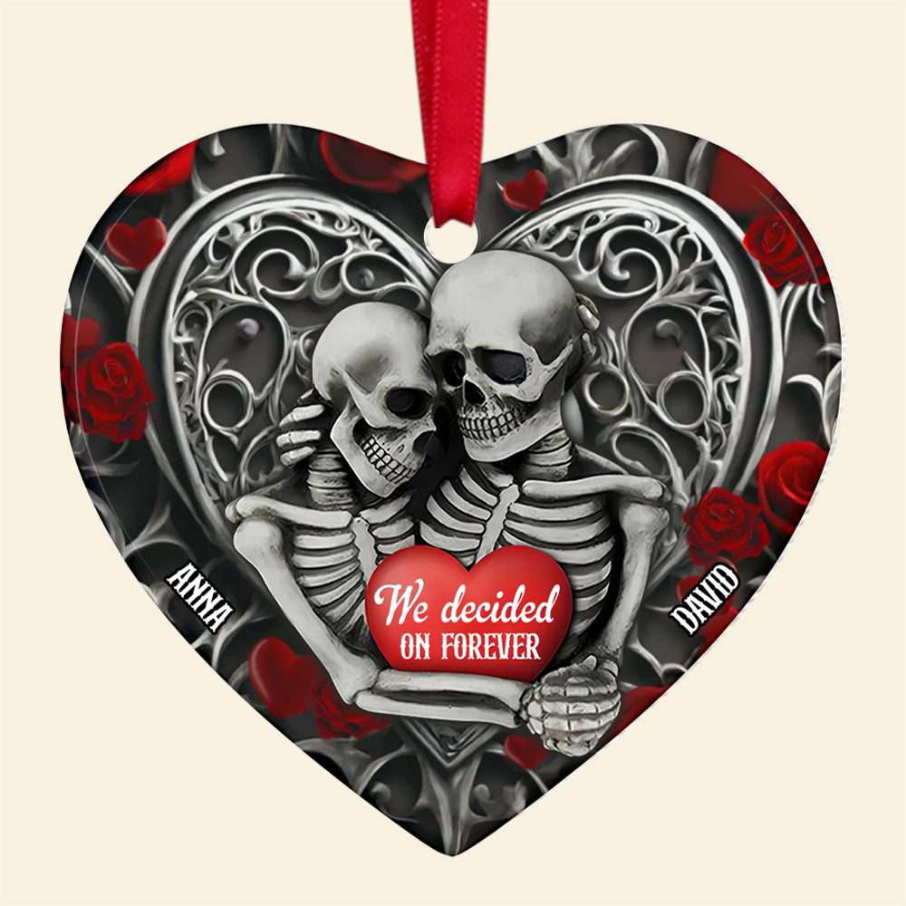 Personalized Skeleton Couple Ornament - Forever Love - Valentine's Day Gifts Ornament PopCulturePrints